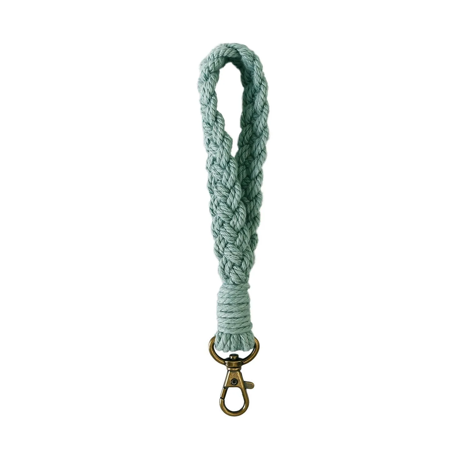 Macrame Flat Braided Wristlet Keychain