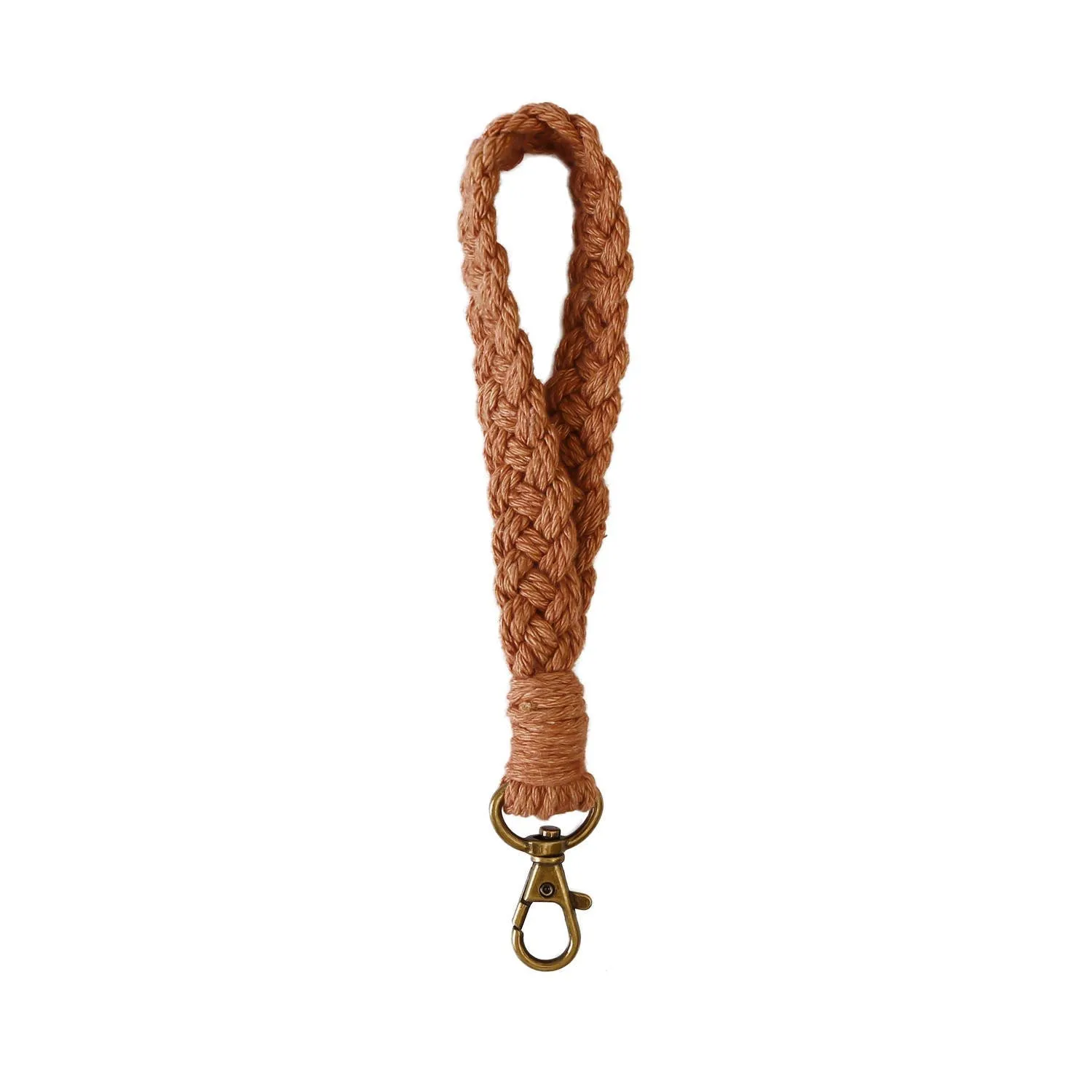 Macrame Flat Braided Wristlet Keychain