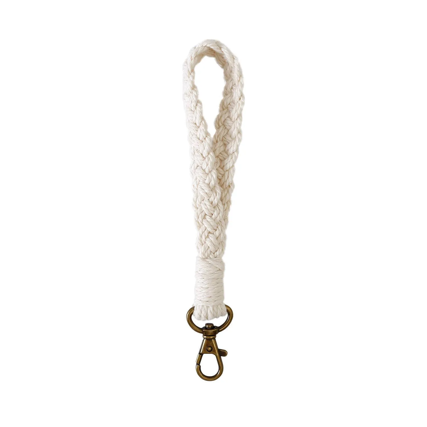 Macrame Flat Braided Wristlet Keychain