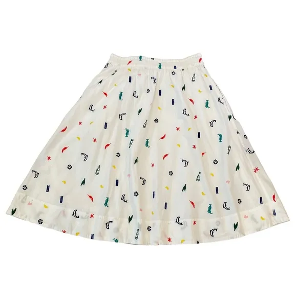 Madewell Summer Friday Embroidered Drawstring Circle Skirt