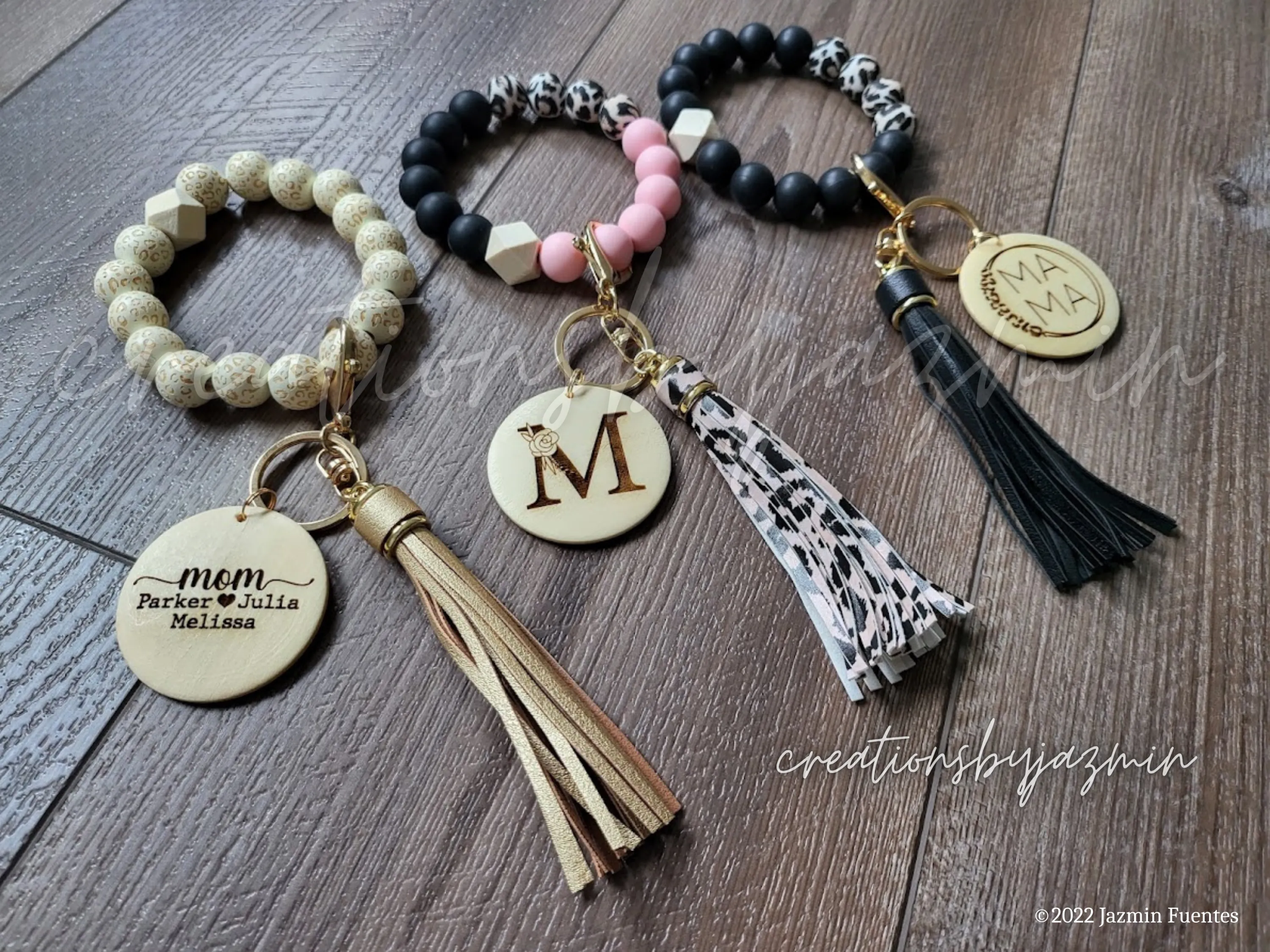 Mama Keychain Wristlet, Leopard Keychain For Mom, Initials Keychains, Mother's Day Gift