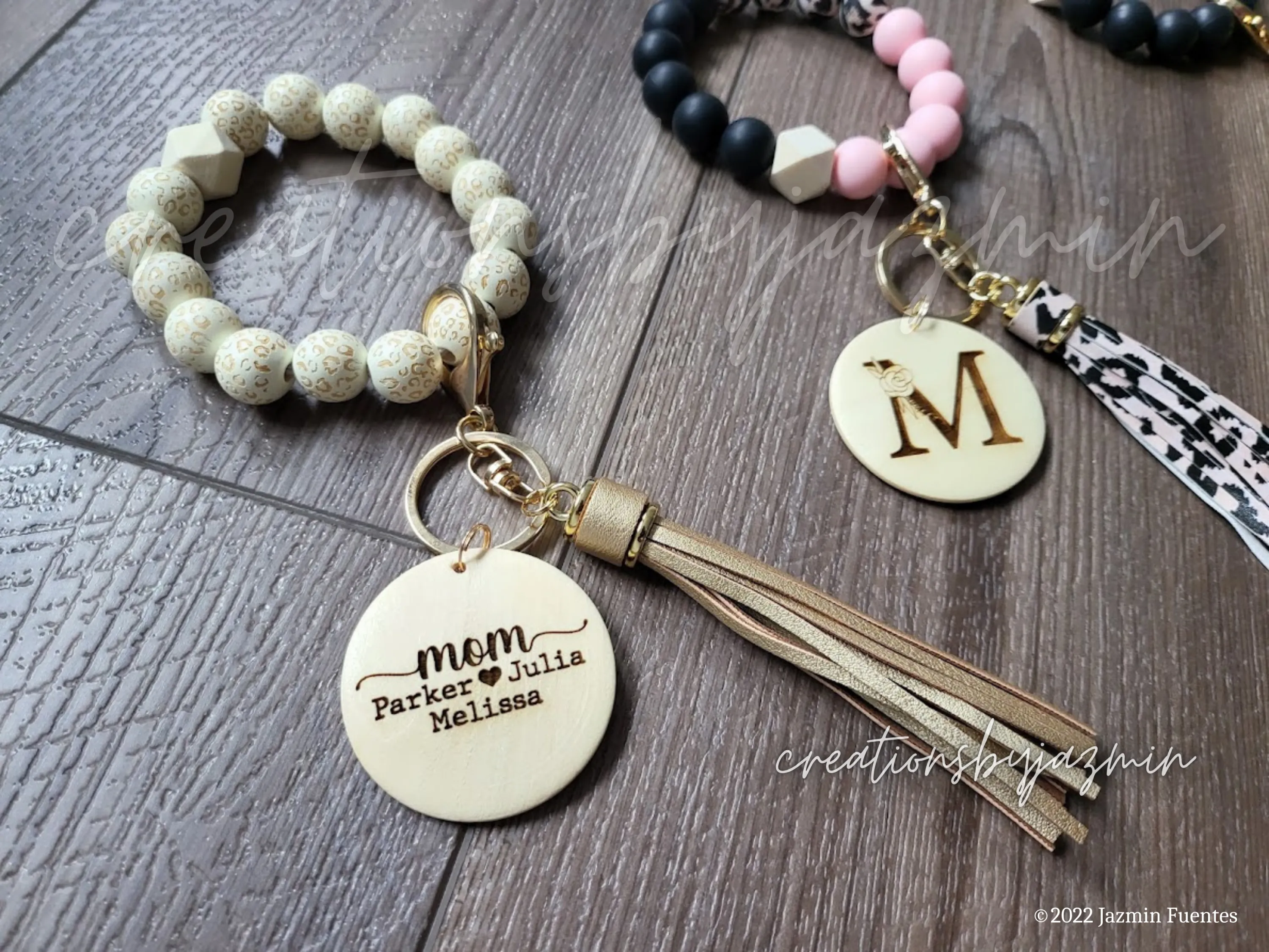 Mama Keychain Wristlet, Leopard Keychain For Mom, Initials Keychains, Mother's Day Gift