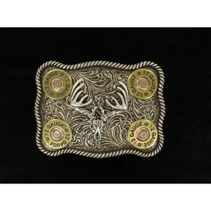 M&F Western Shotgun Shell and Deer Skull Belt Buckle