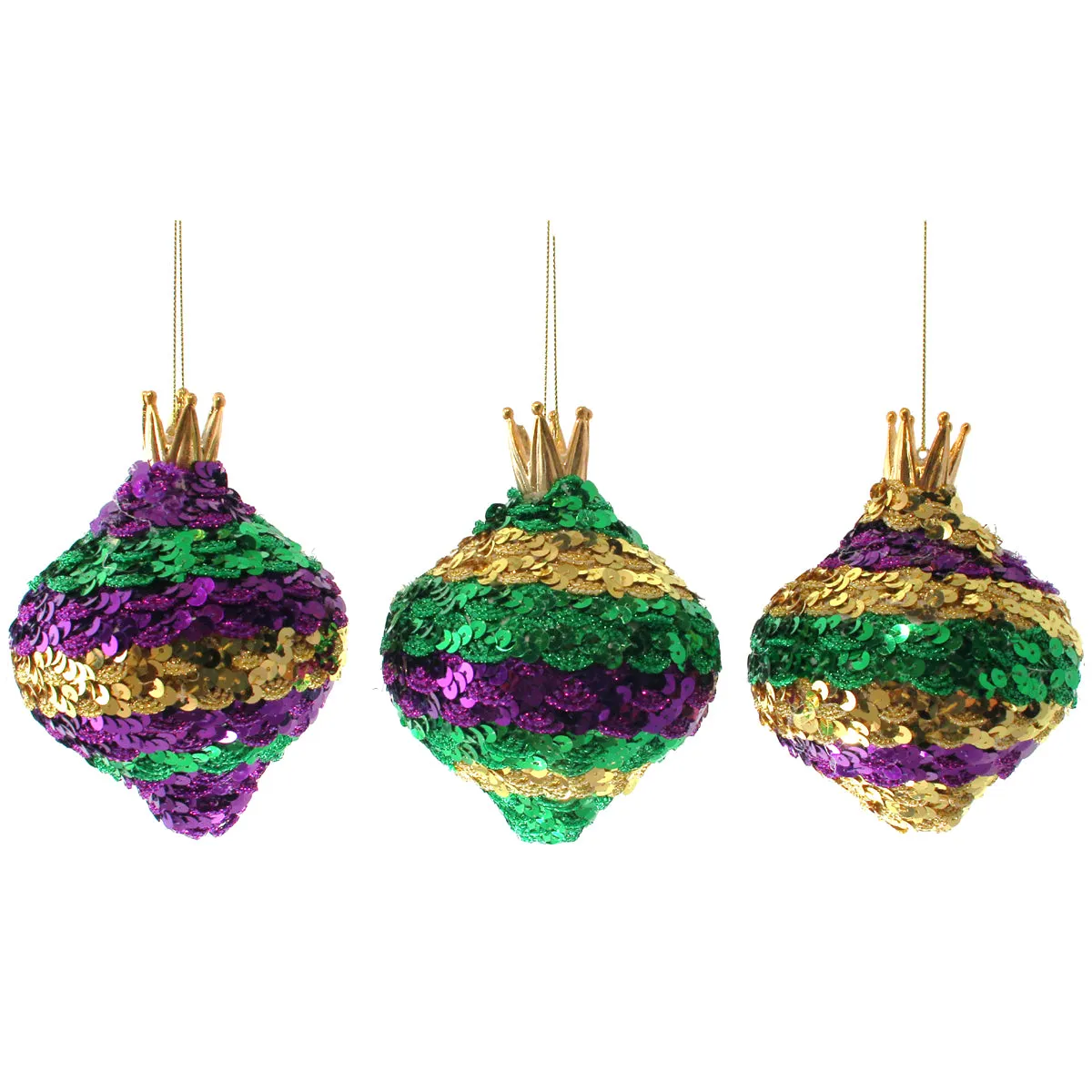 Mardi Gras Purple Sequin Ornament 4" x 5.25"