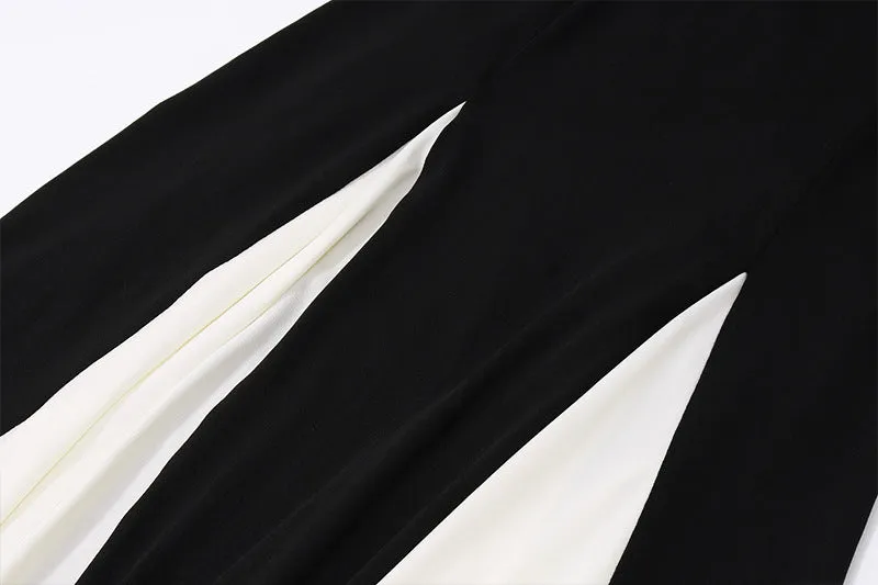 Marlene - Chic Color Contrast Woman's Sling Dress