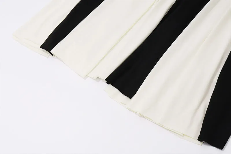 Marlene - Chic Color Contrast Woman's Sling Dress