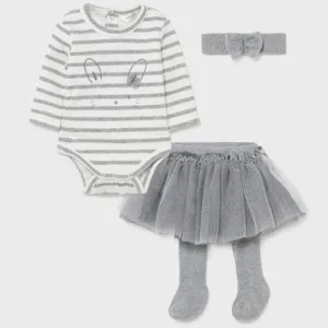 Mayoral Onesie/Skirt/Headband Set - Lead