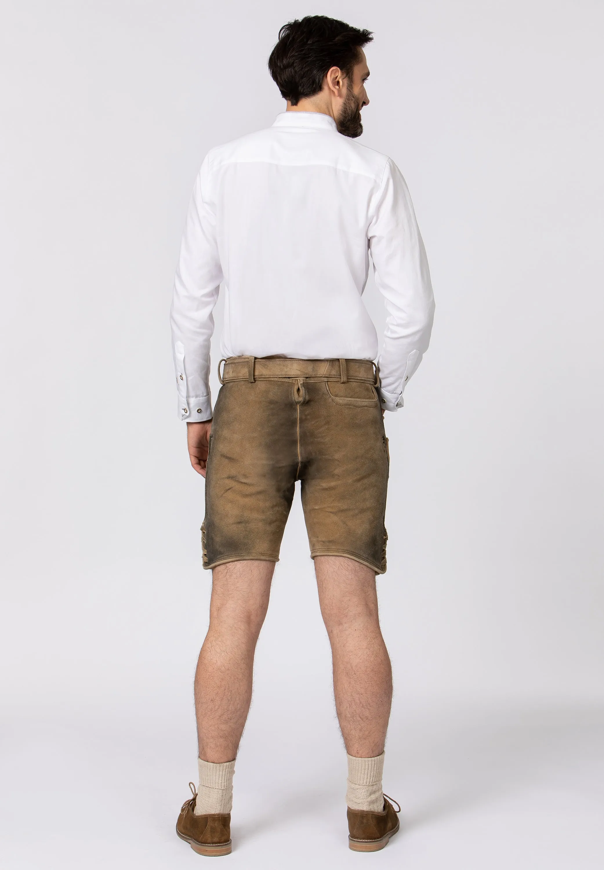 Men's Organic Lederhosen "Franz" with Belt Uroid-(green 50) closeout
