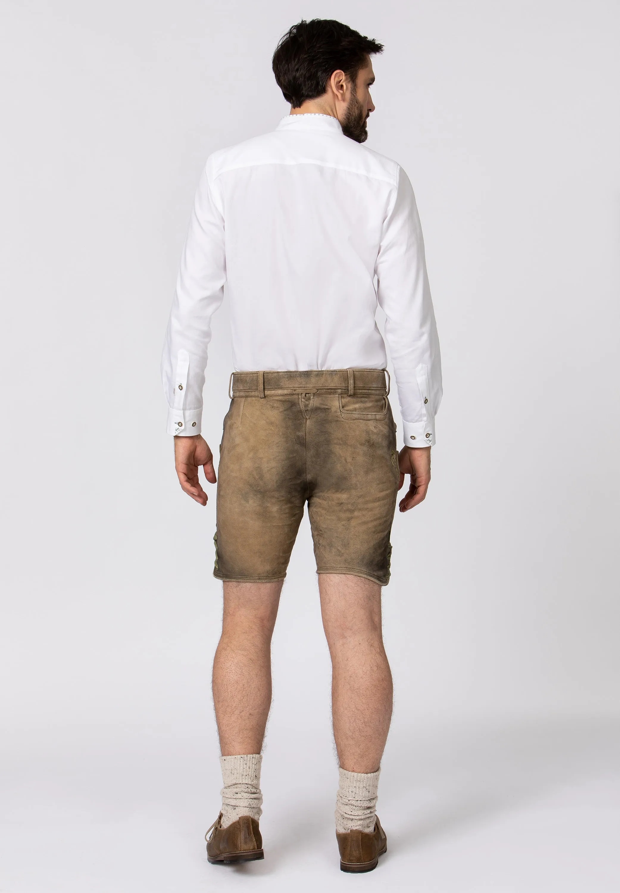 Men's Organic Lederhosen "Franz" with Belt Uroid-(green 50) closeout