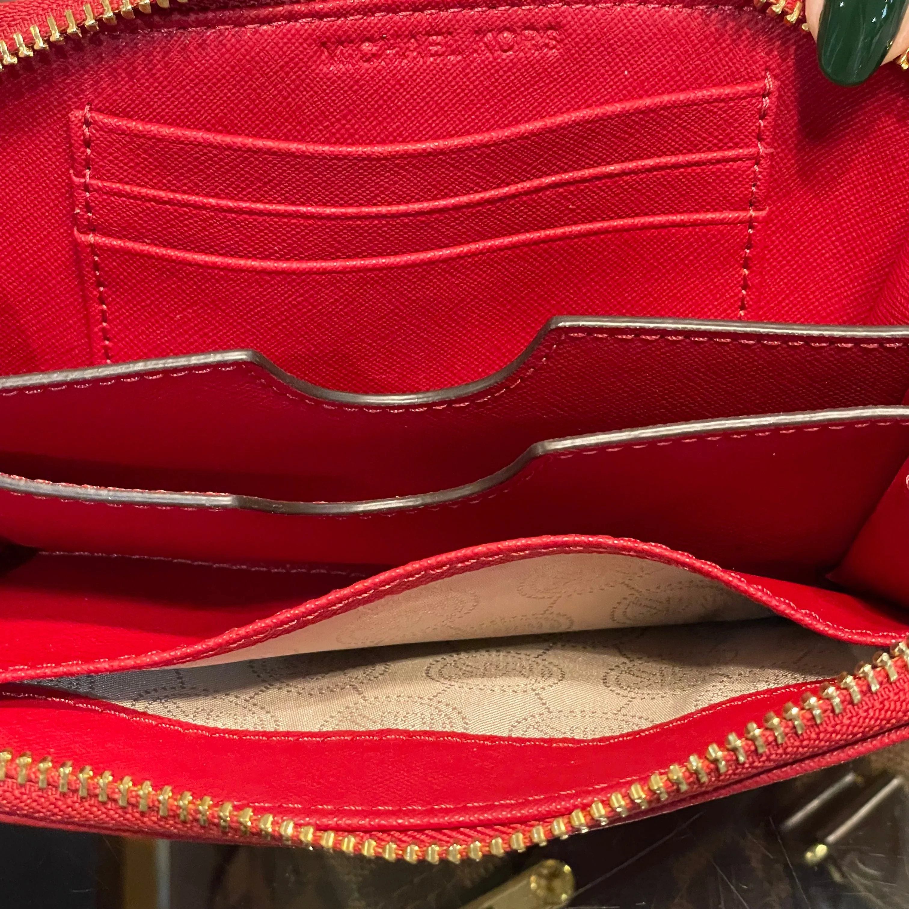 MICHAEL KORS Red Zippered Wristlet Wallet