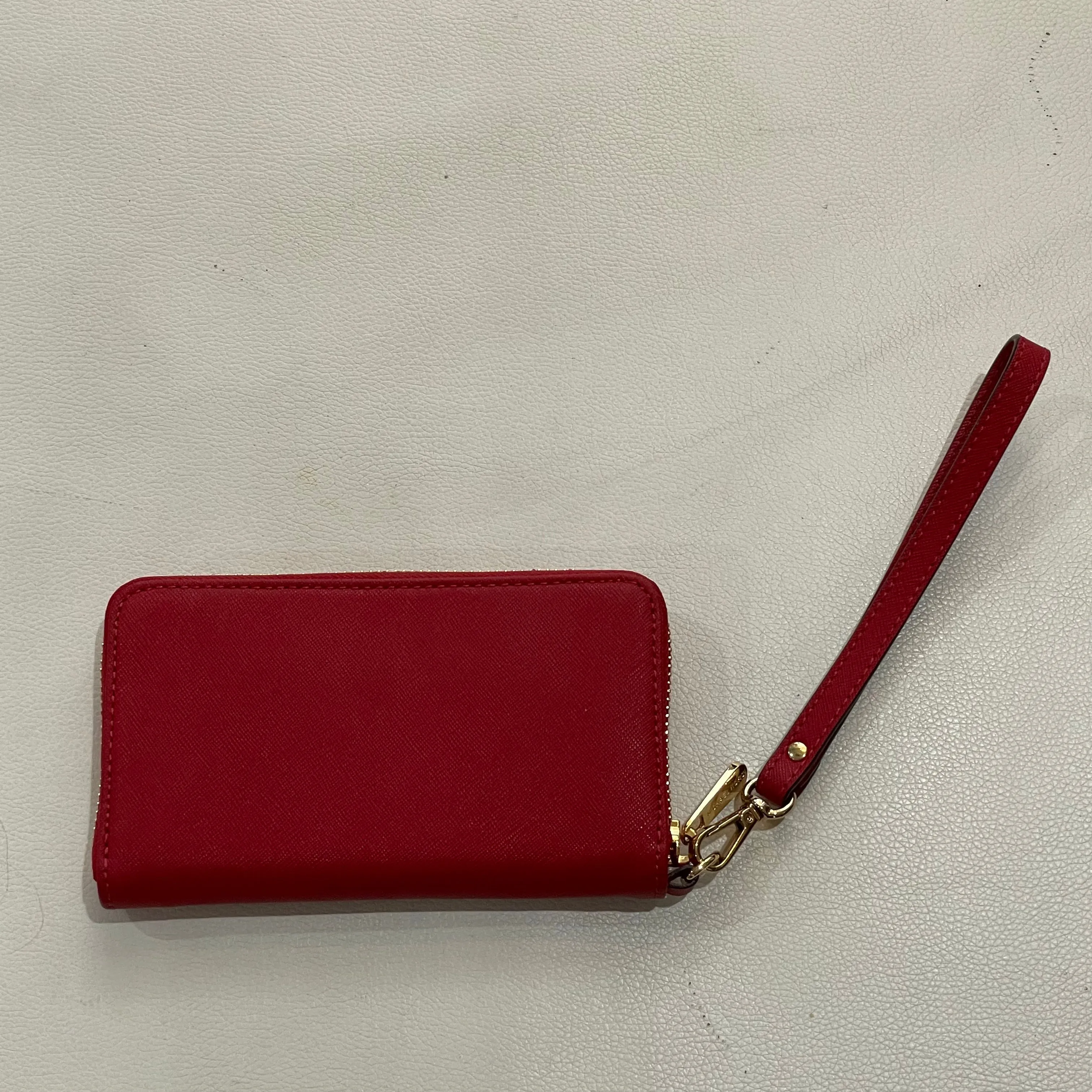 MICHAEL KORS Red Zippered Wristlet Wallet