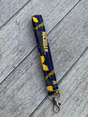 Michigan University Wristlet keychain