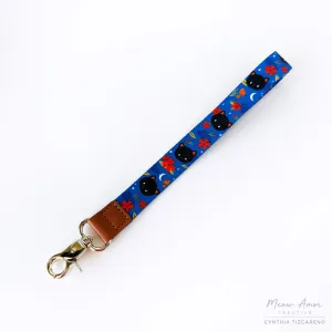 Midnight Cat Wristlet Lanyard