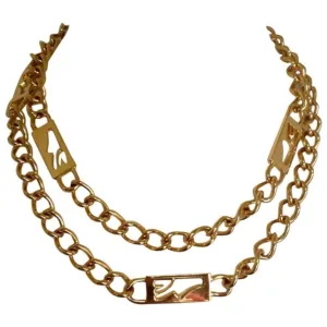 MINT. Vintage Salvatore Ferragamo chain belt with golden shoe charm. Can be worn as a necklace. 0506285