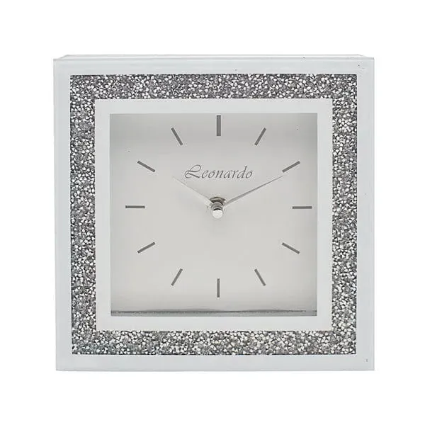 Mirror White Crystal Wall Clock 30Cm
