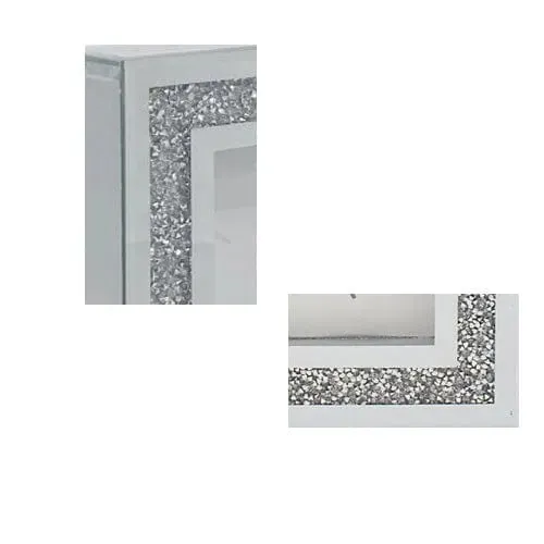 Mirror White Crystal Wall Clock 30Cm