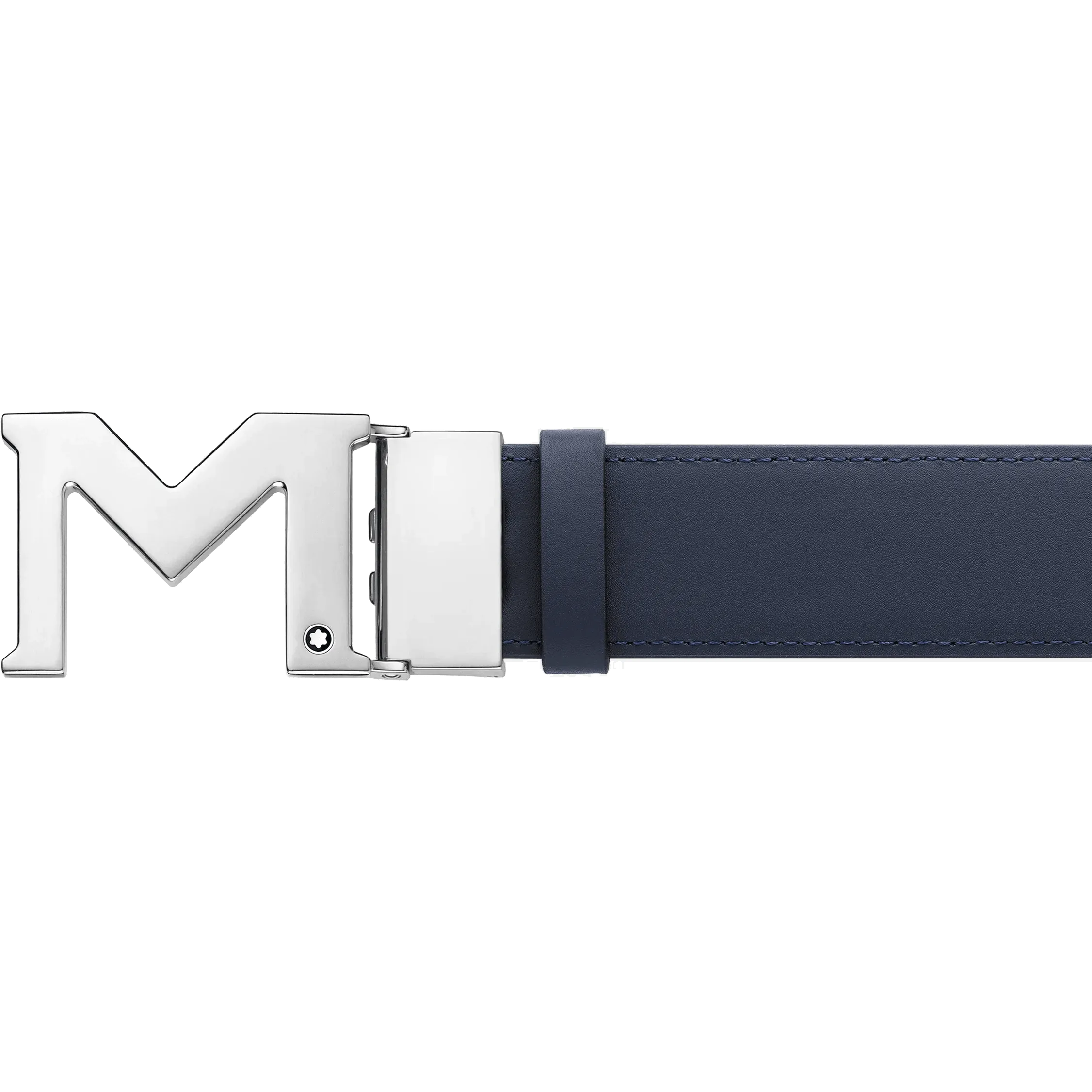 Montblanc 35mm belt with buckle M in black/reversible black leather adjustable size 128787