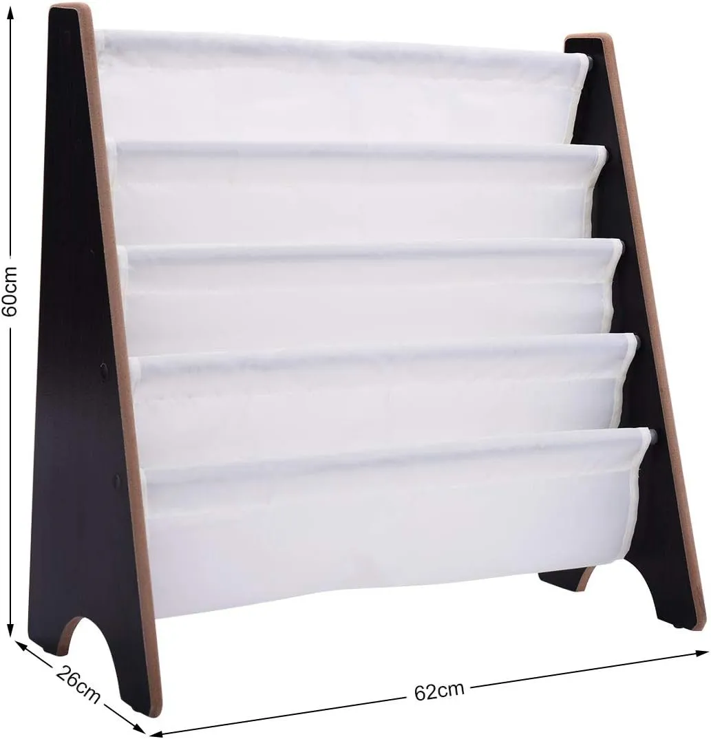 Montessori 4 Tier Sling BookCase | Childrens Bookcase | Kids Bookshelf | 2 Colours