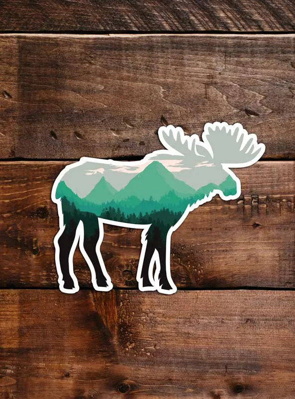 Moose Sticker, waterproof vinyl for Laptop, Car Window, cooler, bumper and water bottle.