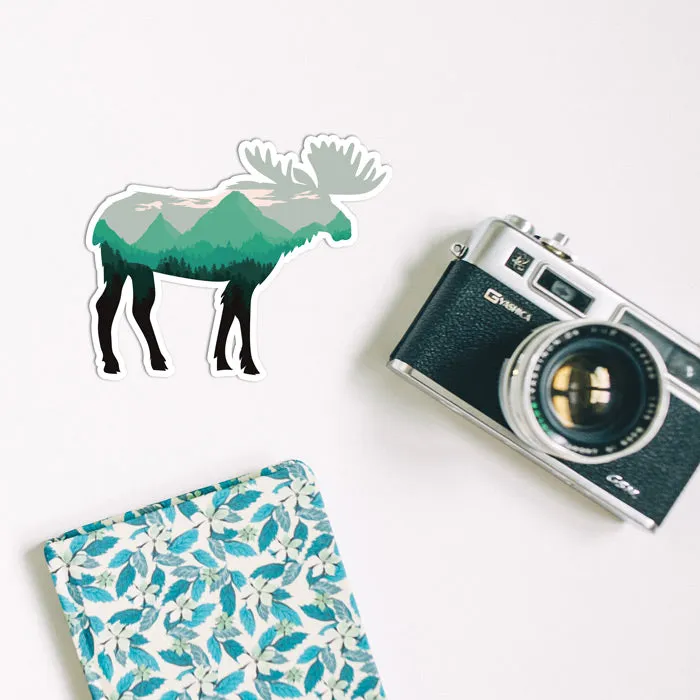 Moose Sticker, waterproof vinyl for Laptop, Car Window, cooler, bumper and water bottle.