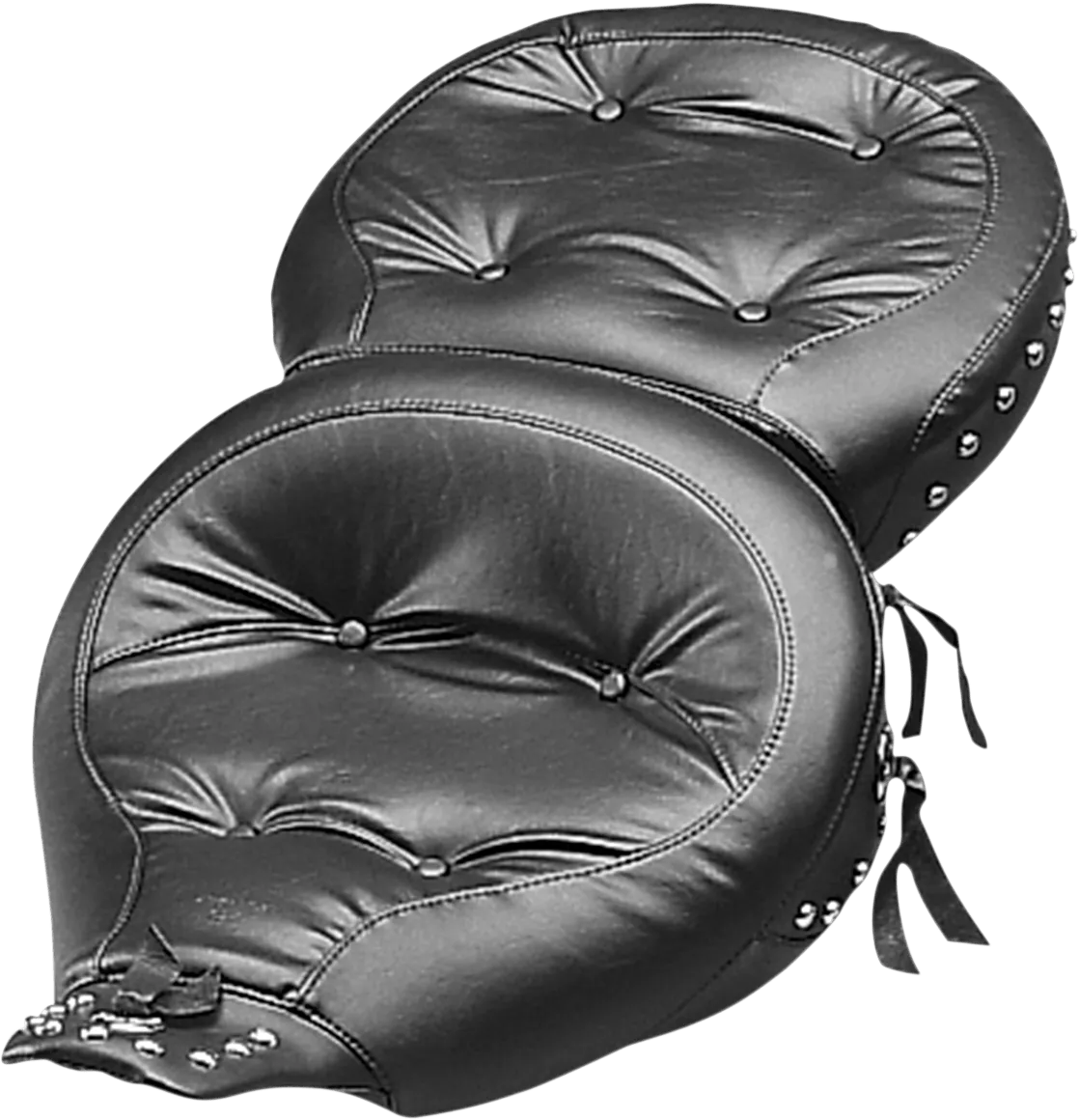 Mustang 75555 One-Piece Wide Touring Studded Regal Seat - Chrome Studs