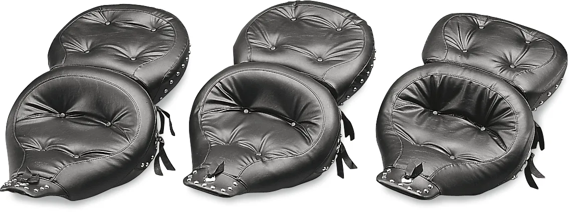 Mustang 75555 One-Piece Wide Touring Studded Regal Seat - Chrome Studs