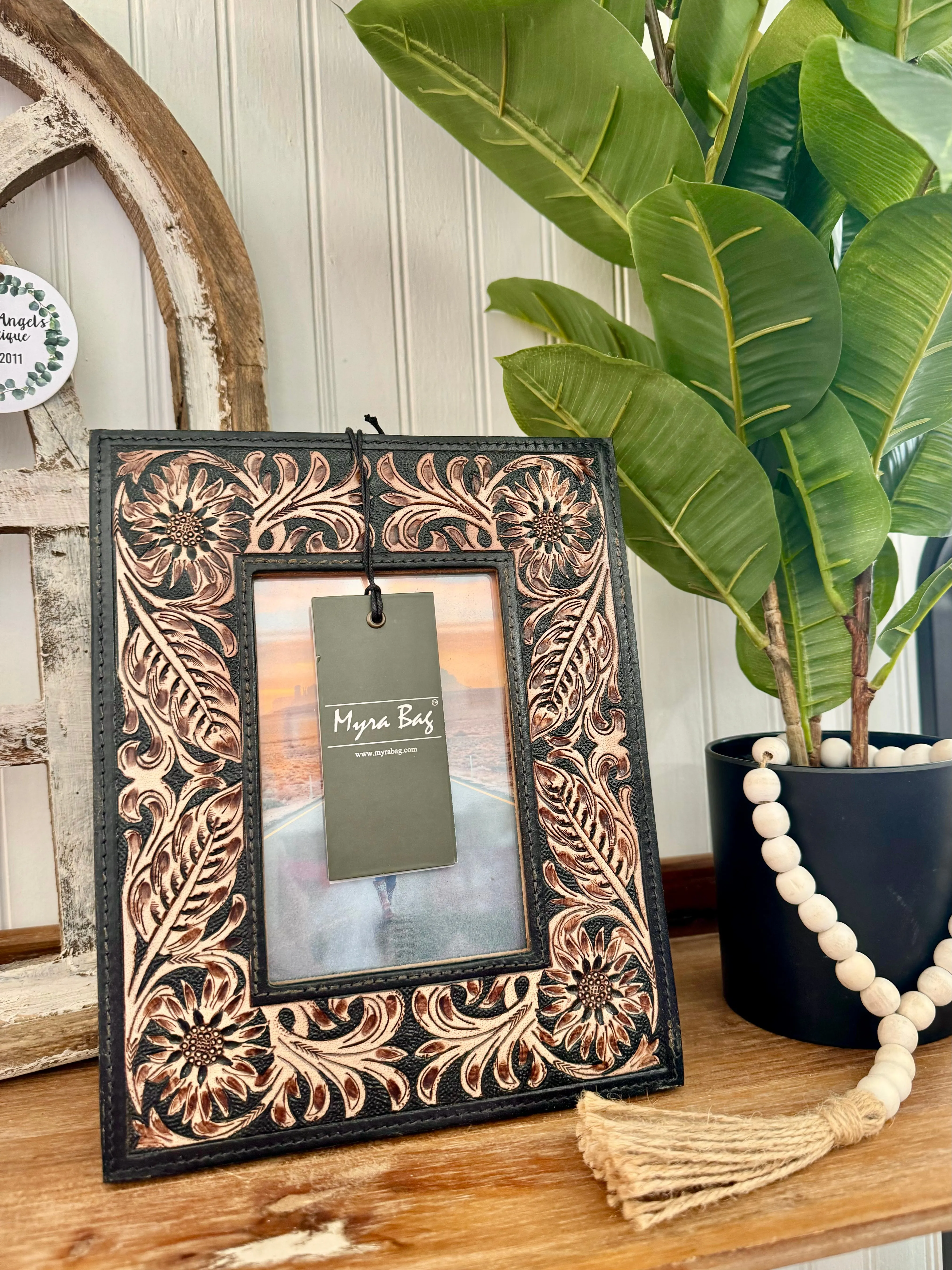 MYRA Tooled Leather Picture Frame