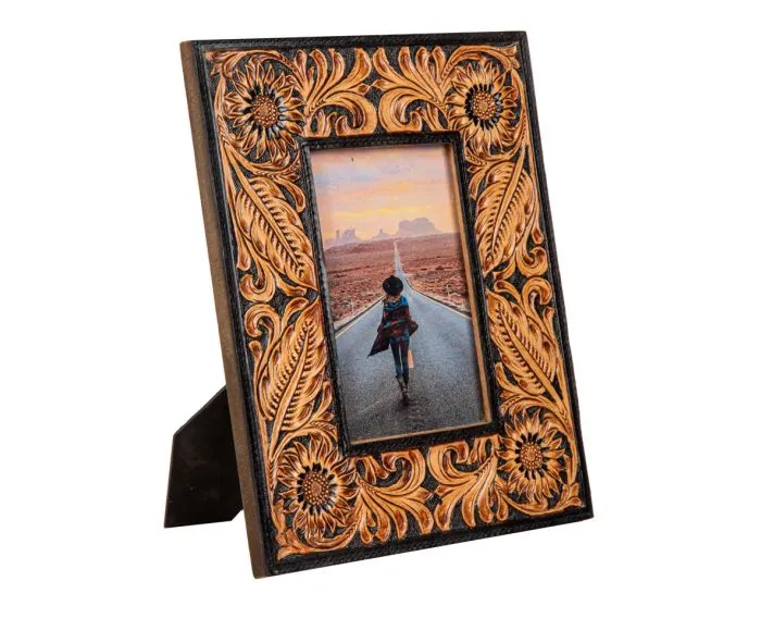 MYRA Tooled Leather Picture Frame