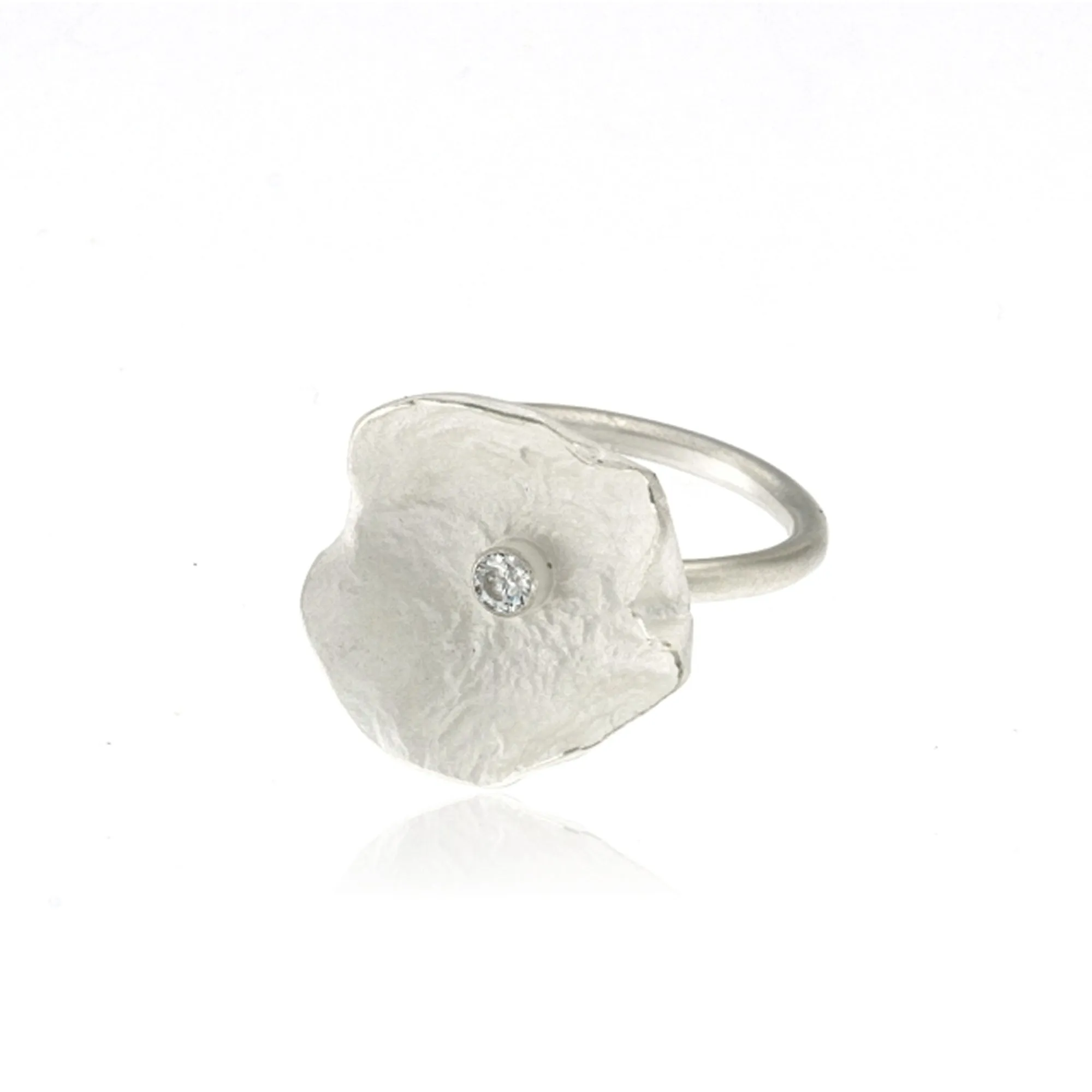 Mysterium Collection Sterling & CZ Petal Ring (Med)