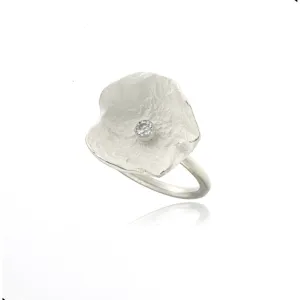 Mysterium Collection Sterling & CZ Petal Ring (Med)