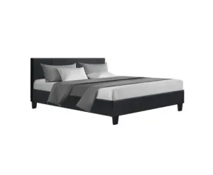 Neo Bed Frame Fabric - Charcoal Queen