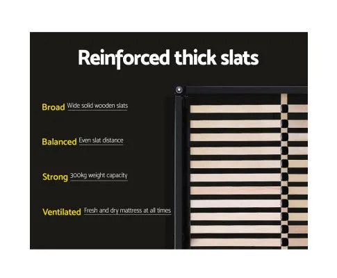 Neo Bed Frame Fabric - Charcoal Queen