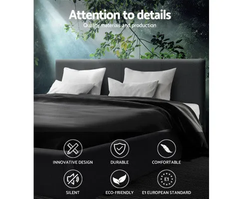 Neo Bed Frame Fabric - Charcoal Queen