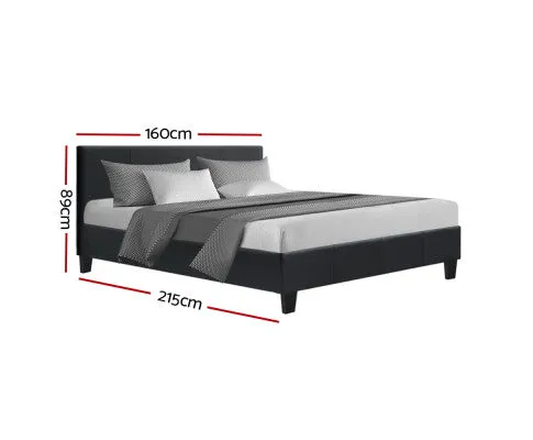 Neo Bed Frame Fabric - Charcoal Queen