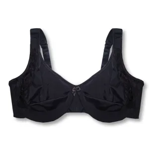 New George Plus High Support Full Figure Seamless Unlined Underwire Bra, Black, Sz 38D!