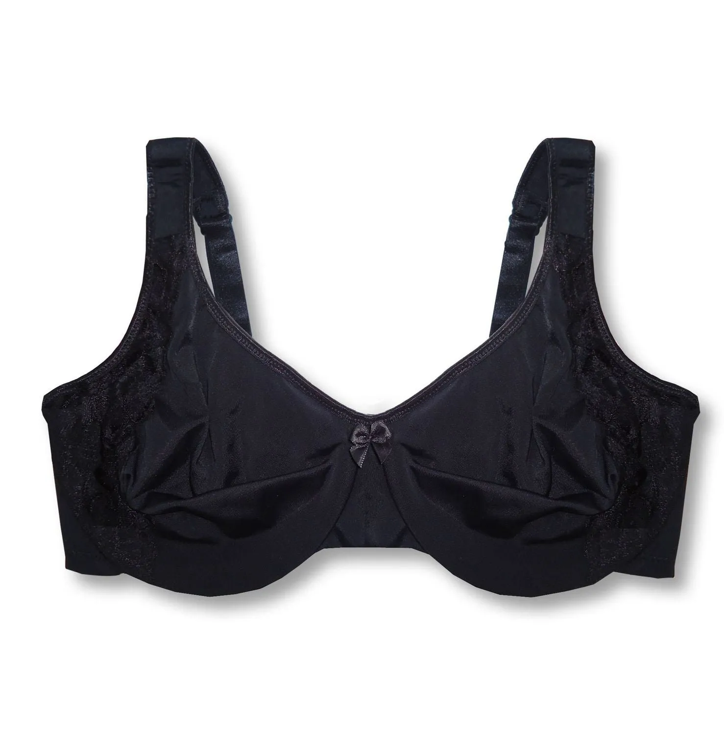 New George Plus High Support Full Figure Seamless Unlined Underwire Bra, Black, Sz 38D!