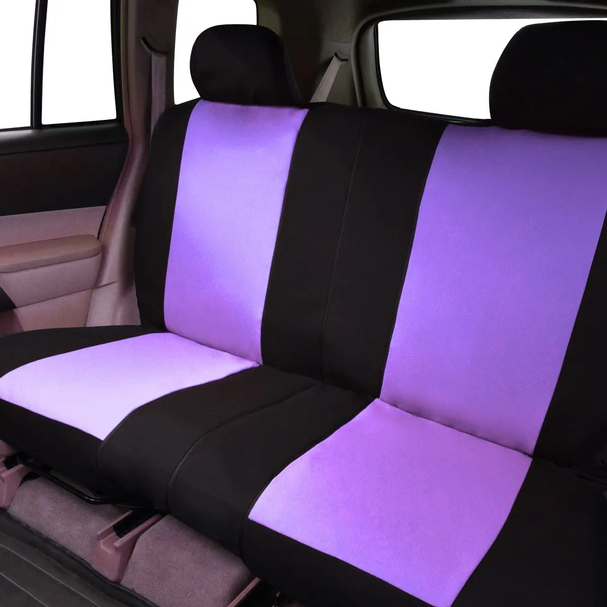 New in package! CAR PASS Line Rider 11PCS Universal Fit Car Seat Cover -100% Breathable With 5mm Composite Sponge Inside,Airbag Compatible (Black with purple)