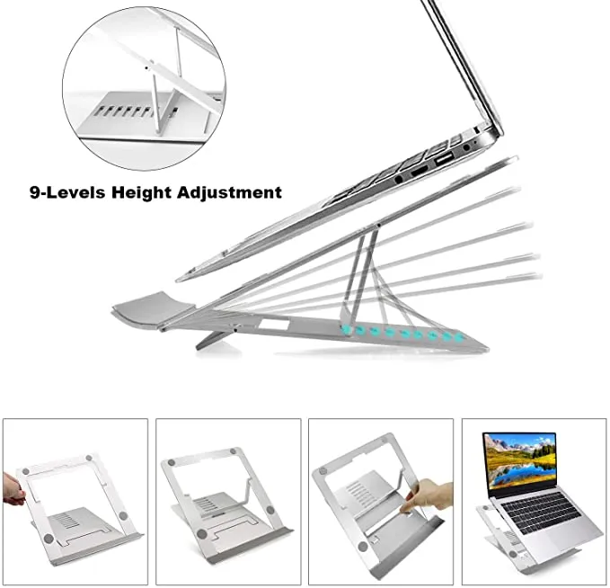 New Laptop Stand,LITSPED Laptop Riser Stand for Desk,Laptop Holder Mount with Adjustable 9-Level Height,Compatible with MacBook Air/Pro,Dell,HP,Lenovo and All Laptops (10-15.6inch)