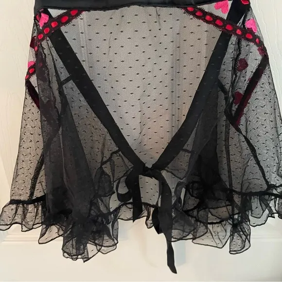 New! Victoria's Secret Heart Cupid Lace Wicked Apron Babydoll Slip 22846