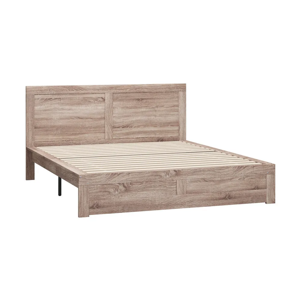 NILE Wooden Bed Frame - Contemporary Light Oak