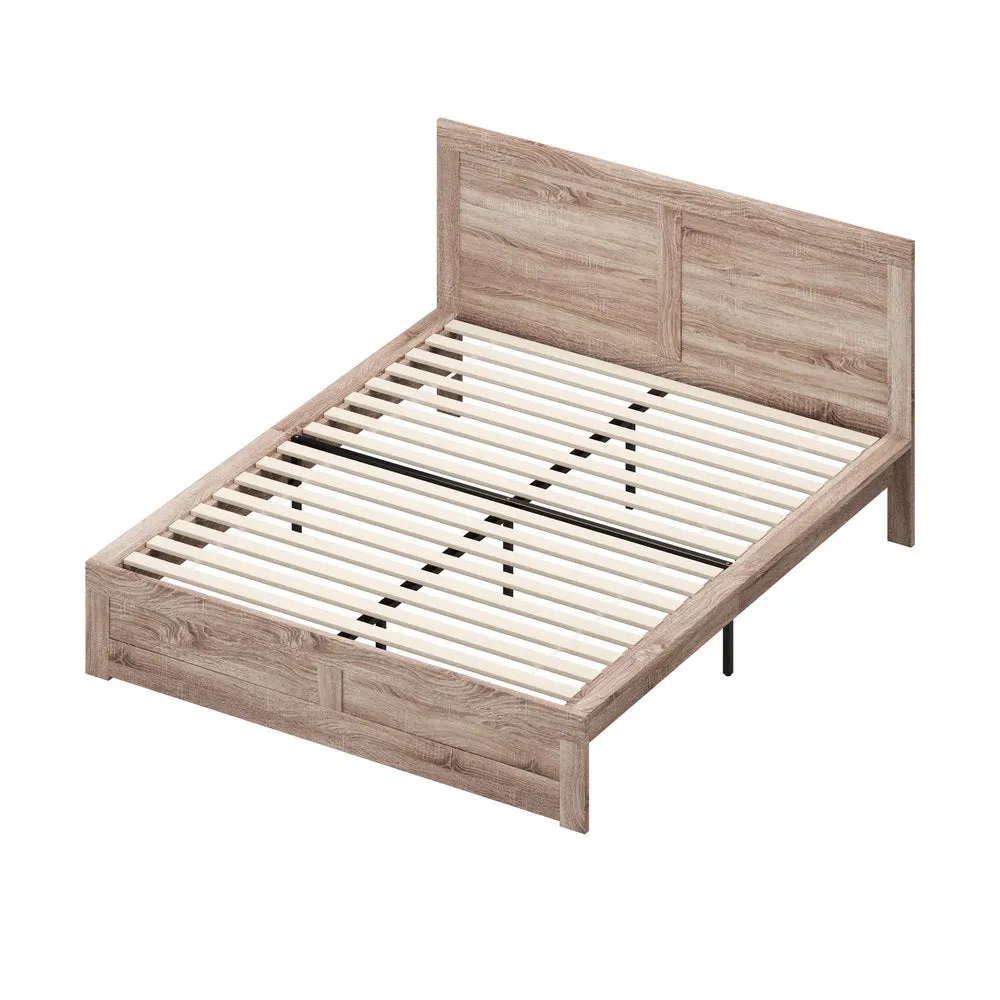 NILE Wooden Bed Frame - Contemporary Light Oak