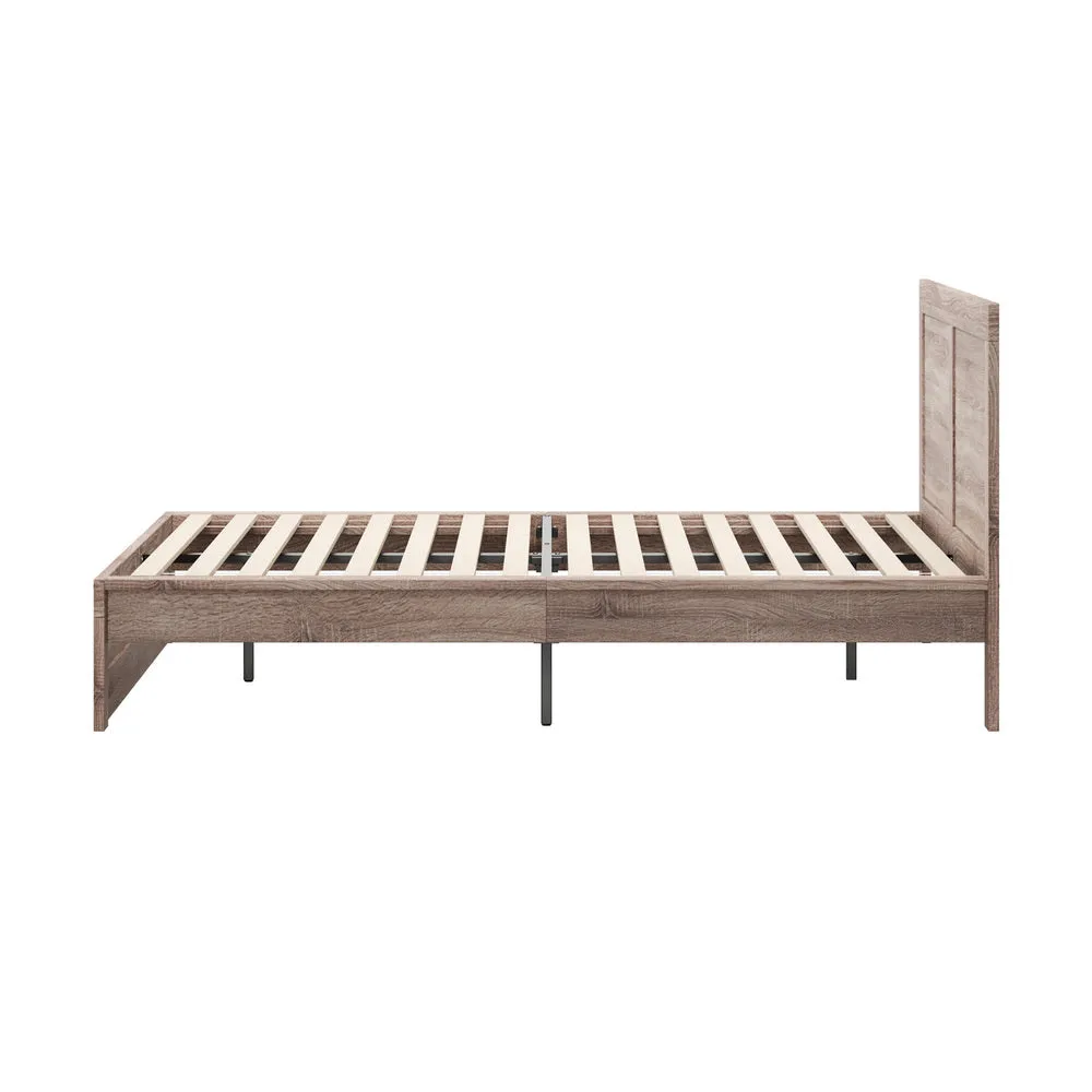 NILE Wooden Bed Frame - Contemporary Light Oak