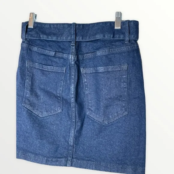 NWT GOOD AMERICAN 70s Icon Denim Belted Mini Skirt