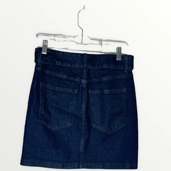 NWT GOOD AMERICAN 70s Icon Denim Belted Mini Skirt