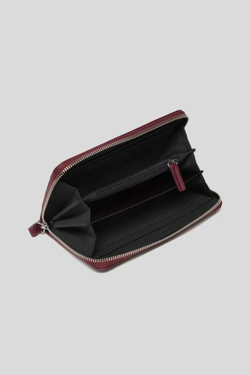Onyx Zip Around Lg   Wristlet Grain Pu - Purple