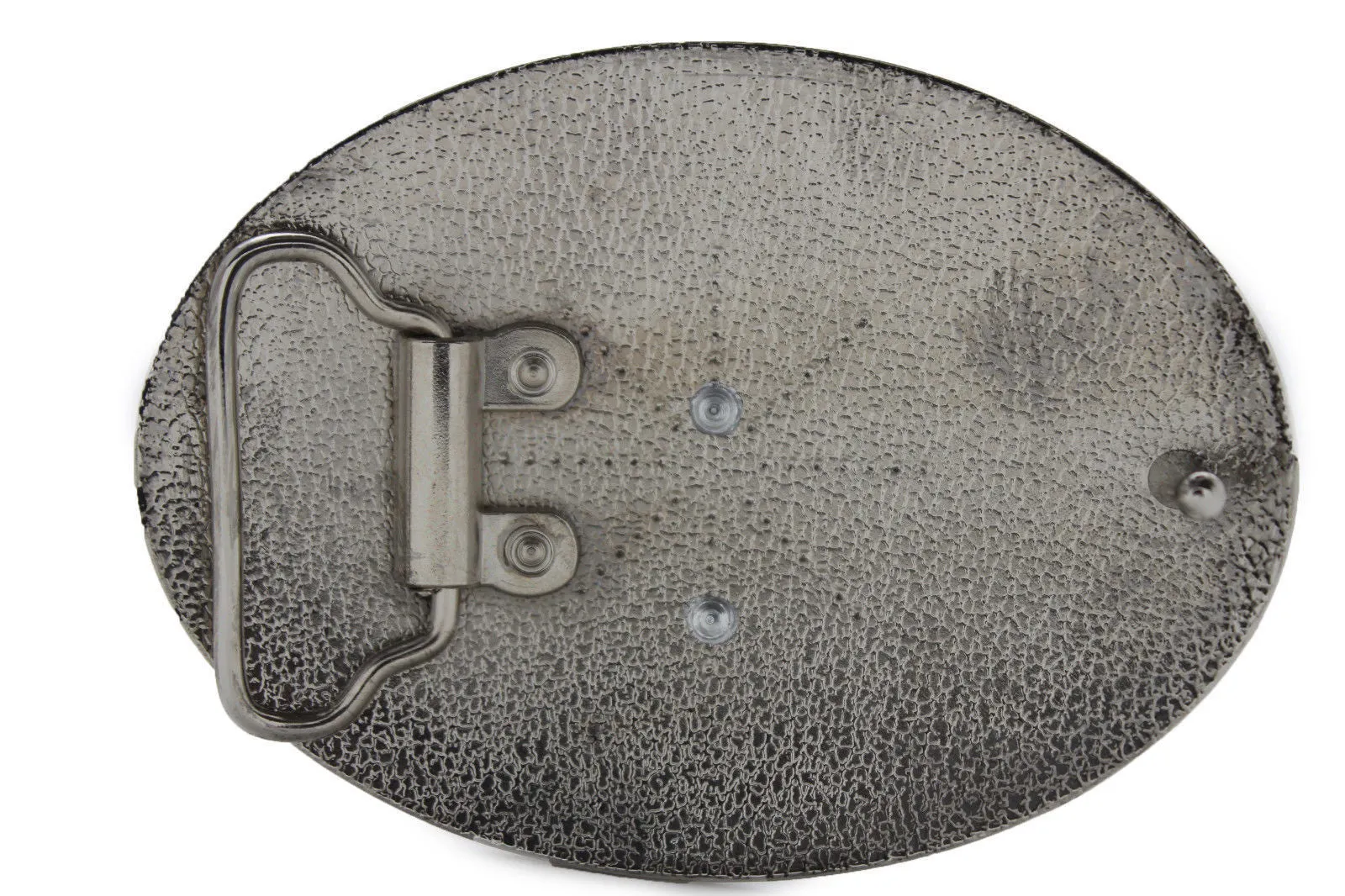 Oval Texas Longhorn Cow Head Metal Belt Buckle