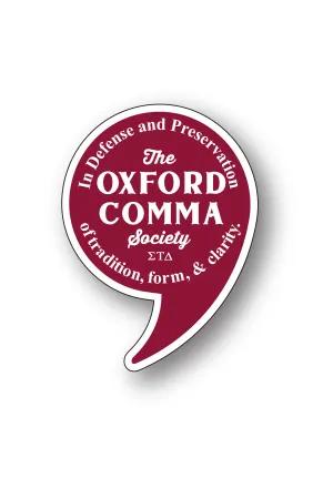 Oxford Comma Society Sticker