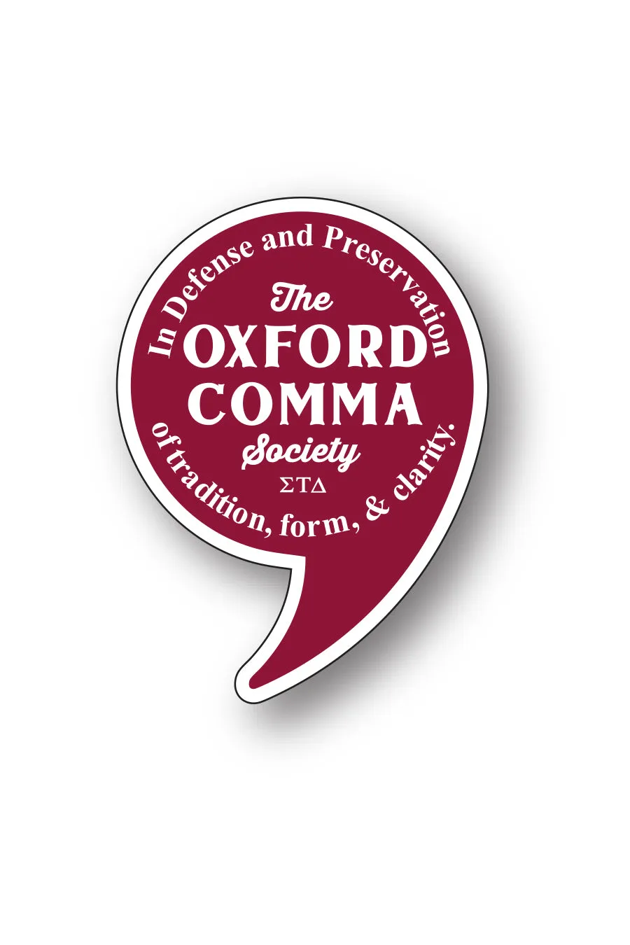 Oxford Comma Society Sticker