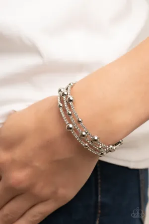 Paparazzi Spontaneous Shimmer - White Coil Bracelet