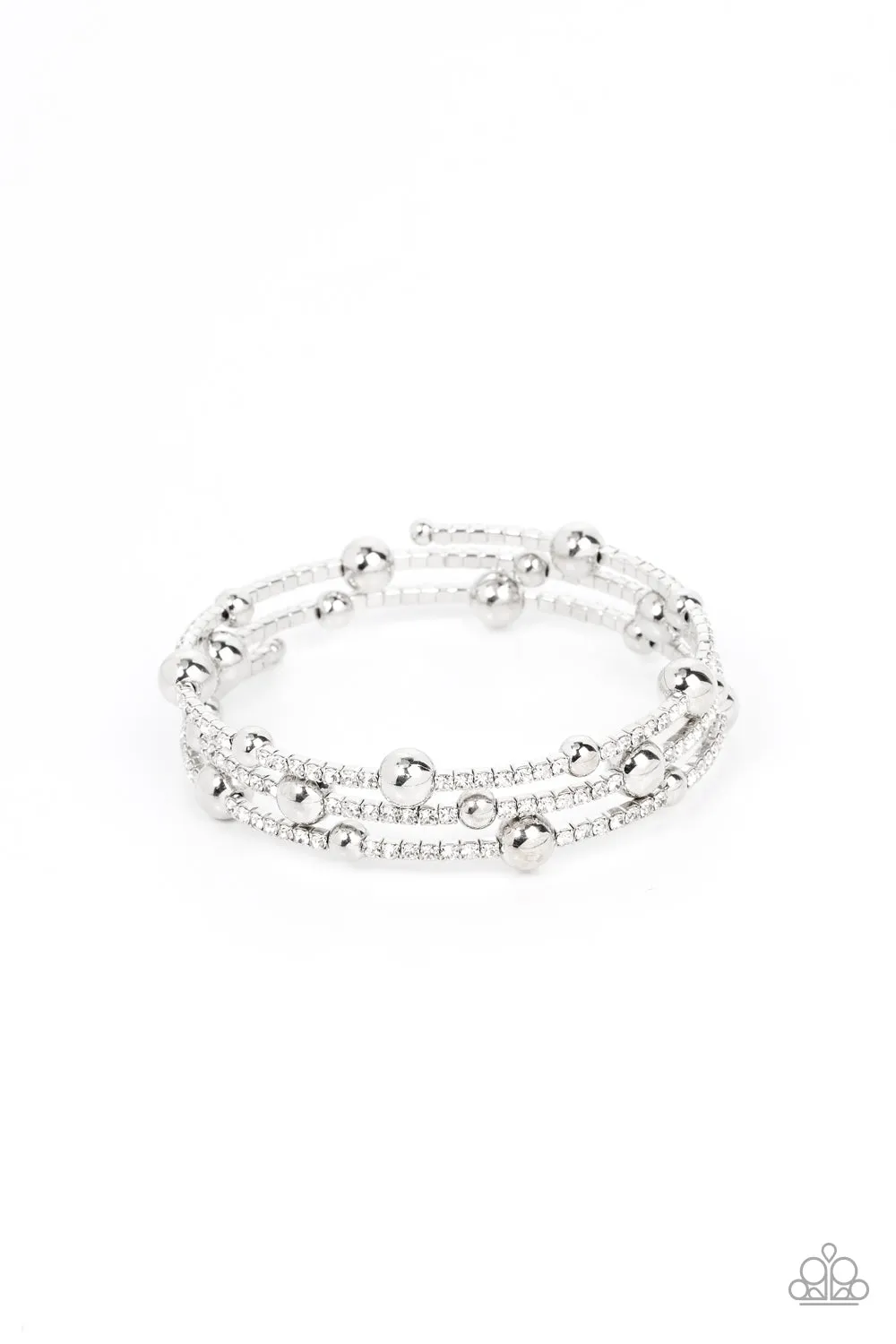 Paparazzi Spontaneous Shimmer - White Coil Bracelet